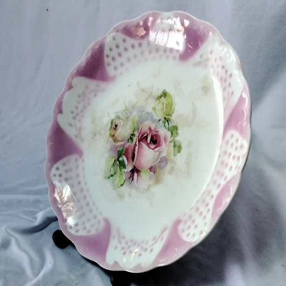 Floral Pink Ceramic Plate - Picture 4 of 5